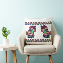 Tie Dye Drömmar: Den Levande Enhörningen Kudde