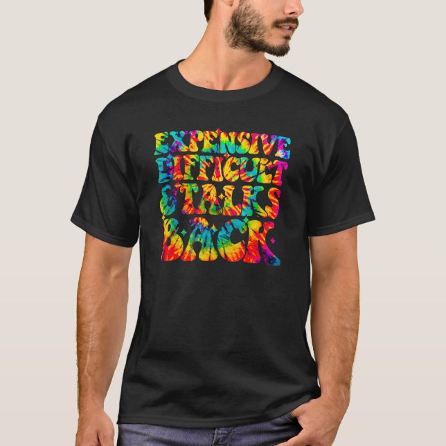 Tie Dye dyr dyr dyster och samtal tillbaka Mor T Shirt (Framsida)