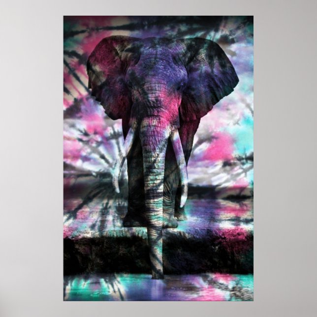 Tie-Dye Elephant Poster (Framsidan)