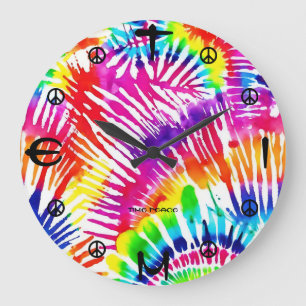 Tie Dye Färg Explosion Fred Design Väggur 