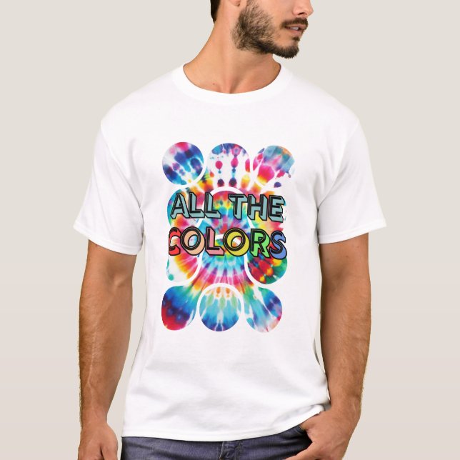 Tie-Dye Färgexplosion Retro Stil T Shirt (Framsida)
