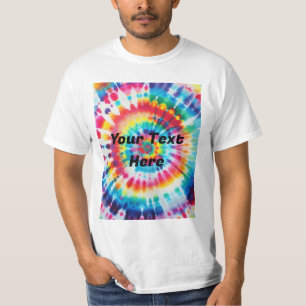 Tie-Dye Färgglad Lägg Till Din Text T Shirt