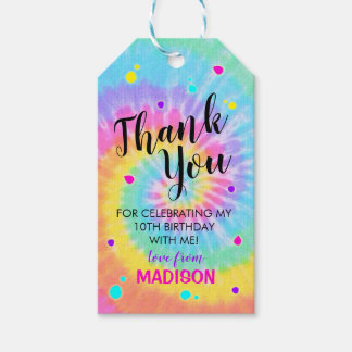 Tie Dye Favor Taggs Rainbow Tie Dye Gift Märkre Presentetikett