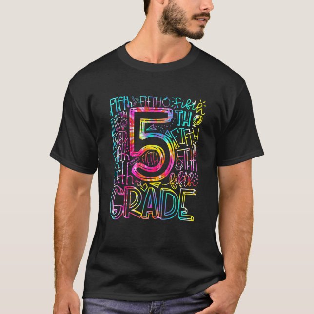 Tie Dye Femte Klass Studenter T Shirt (Framsida)