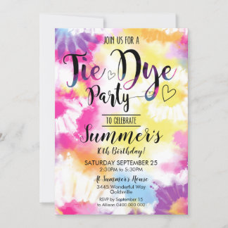Tie Dye Fest Inbjudan Hippy Tie Dye
