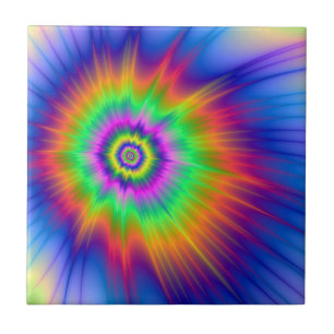 Tie Dye Fireball Kakelplatta