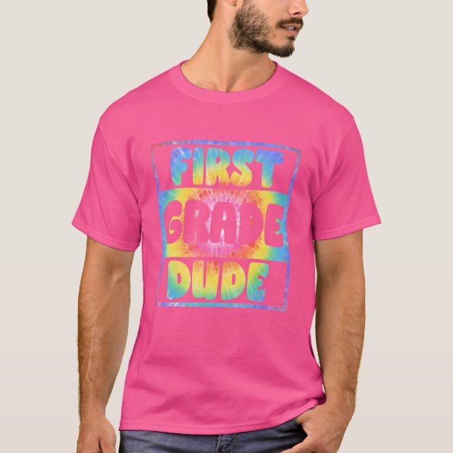 Tie Dye First Klass Back to school Lärare K T Shirt (Framsida)