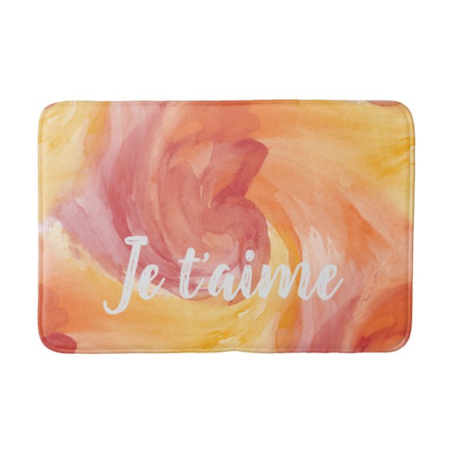 Tie-Dye Flame Red Orange Painterly Kärlek Watercol Badrumsmatta (Framsidan)