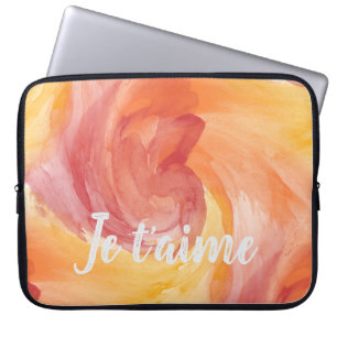 Tie-Dye Flame Red Orange Painterly Kärlek Watercol Laptop Fodral