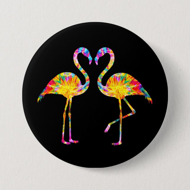 TIE DYE FLAMINGO KNAPP (Framsida)