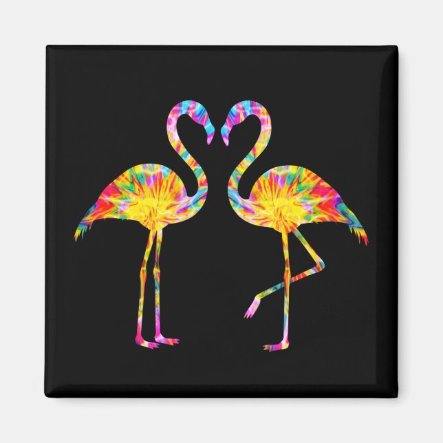 TIE DYE FLAMINGO MAGNET (Framsidan)