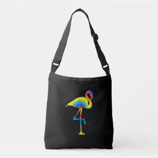 Tie Dye Flamingo Rainbow Skriv ut fågelhippie Axelväska
