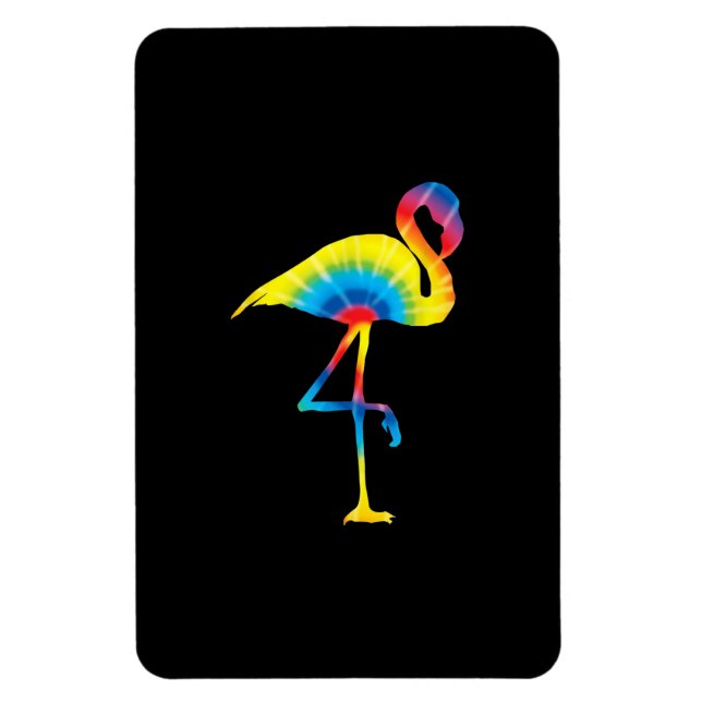 Tie Dye Flamingo Rainbow Skriv ut fågelhippie Magnet (Vertikal)