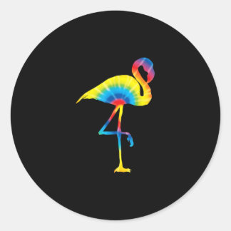Tie Dye Flamingo Rainbow Skriv ut fågelhippie Runt Klistermärke