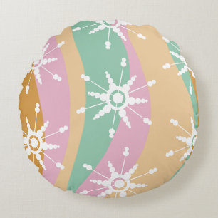 Tie Dye Flytande Retro Groovy Jul Beige Grön  Rund Kudde