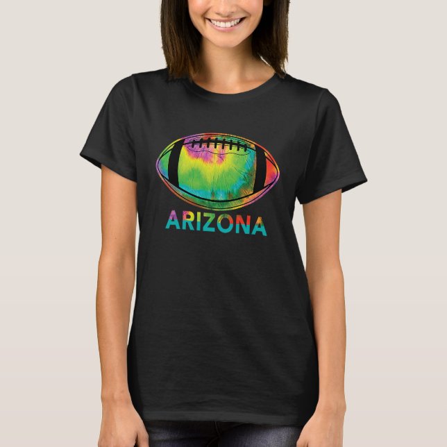 Tie Dye Football Arizona T Shirt (Framsida)