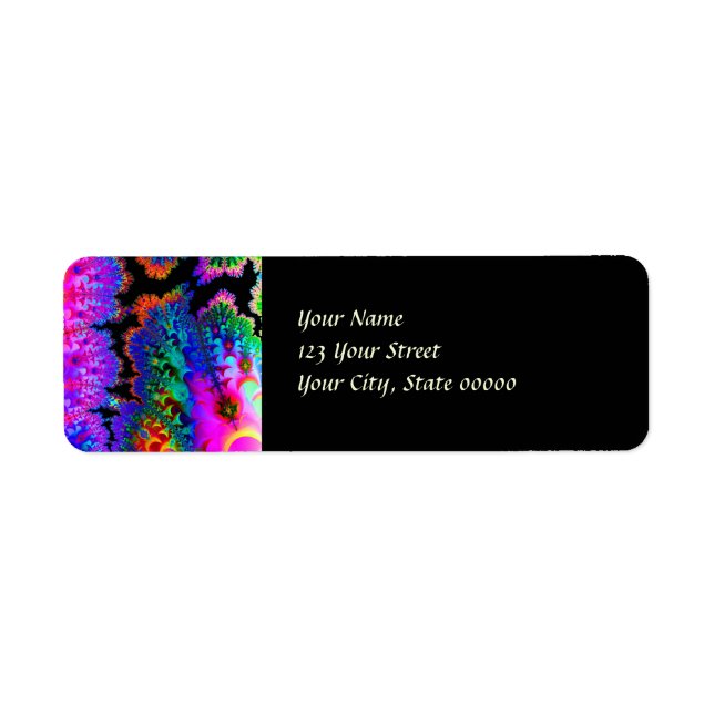 Tie Dye Fractal Returetiketter Returadress Etikett (Framsidan)