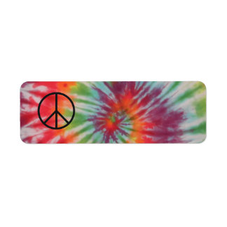 Tie Dye Fredstecken-etikett Returadress Etikett