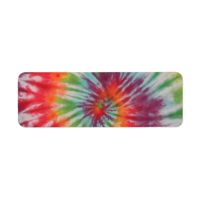 Tie Dye Fredstecken-etikett Returadress Etikett (Framsidan)