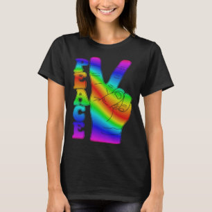 Tie Dye Fredstecken Finger Retro 60 s 70 s Hippie T Shirt
