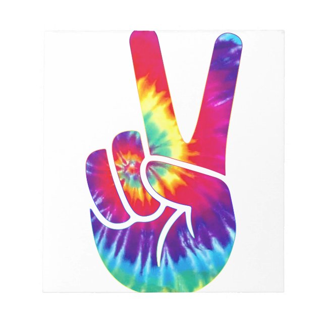 Tie Dye Fredstecken Hand Symbol Anteckningsblock (Framsida)