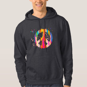 Tie- Dye Fredstecken Hippie Bohemian Festival Symb Hoodie
