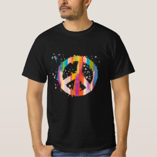 Tie- Dye Fredstecken Hippie Bohemian Festival Symb T Shirt