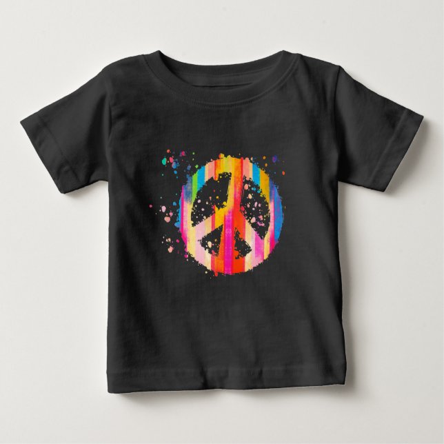 Tie- Dye Fredstecken Hippie Bohemian Festival Symb T Shirt (Framsida)