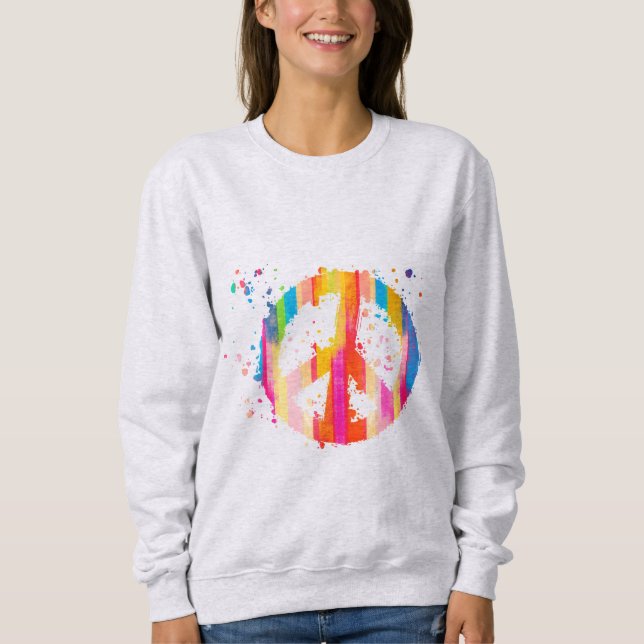 Tie- Dye Fredstecken Hippie Bohemian Festival Symb T Shirt (Framsida)