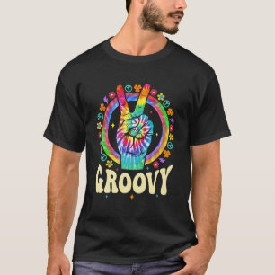 Tie Dye Fredstecken Kärlek Groovy Hippie Party för T Shirt