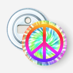 Tie Dye Fredstecken Magnet Backed Flaska-öppnare Flasköppnare