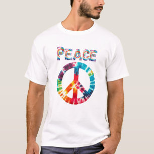 Tie-Dye Fredstecken Retro Stil T Shirt