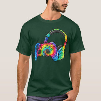 Tie Dye Gaming Headset Controller Video Games Game T Shirt