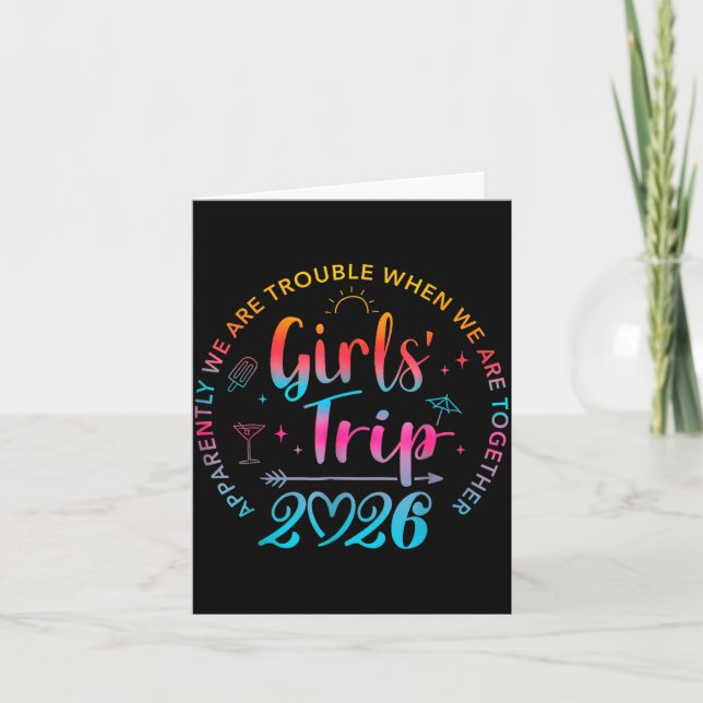 Tie Dye Girls Trip 2026 Trouble When We Are Togeth Kort (Framsida)