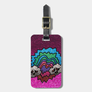 Tie-Dye Glitter Rainbow Cloud Tecknad Kids Travel Bagagebricka