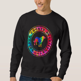 Tie Dye Golden Cocker Retriever Hund Pappa Pet Mam Lång Ärmad Tröja