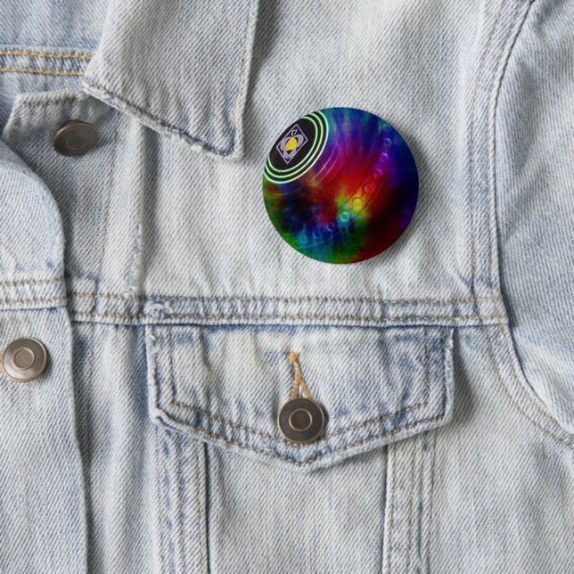 Tie Dye Gräsmatta Bowls, Button Badge Knapp (In Situ)