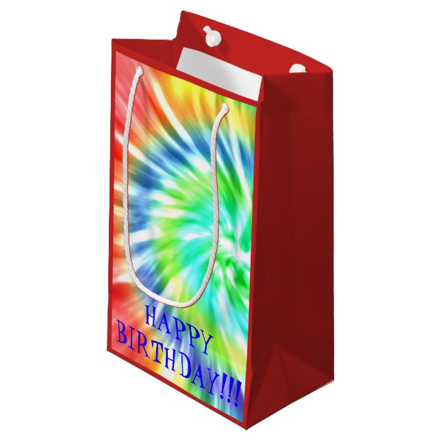 Tie Dye Grattis på födelsedagen Gift Bag (Framsidan Vinklad)