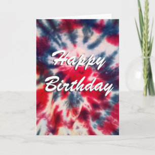 Tie Dye Grattis på födelsedagen Kort