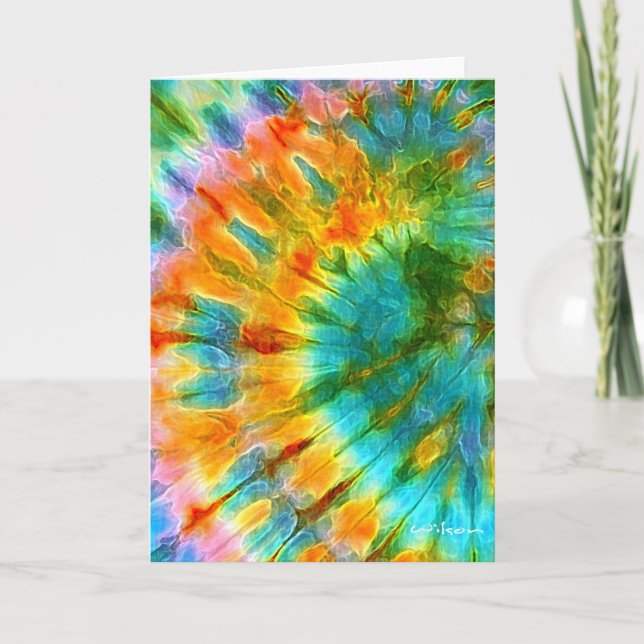 Tie Dye Greeting Card Helgkort (Framsida)