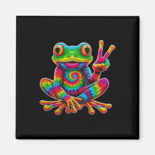 Tie-dye Groda Fredstecken Hippie Jul Groda Magnet