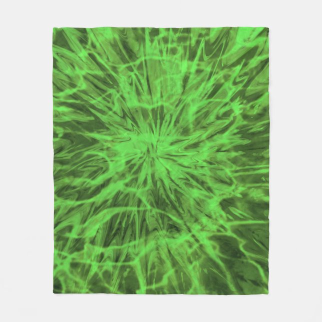 TIE DYE GRÖN FLEECEFILT (Framsidan)