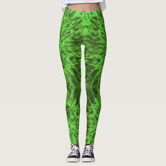 TIE DYE GRÖN LEGGINGS (Framsida)
