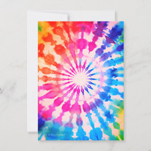 Tie Dye Groovy Hippie Anpassningsbar Födelsedagsfe Inbjudningar
