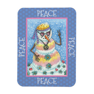TIE DYE GROOVY SNÖGUBBE, FRED ON EARTH CHRISTMAS MAGNET