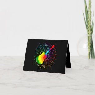 Tie Dye Guitar Music Design Colorful Guitarist Tack Kort