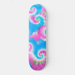 Tie Dye Hand Paint Rosa Mönster Mini Skateboard Bräda 18,5 Cm