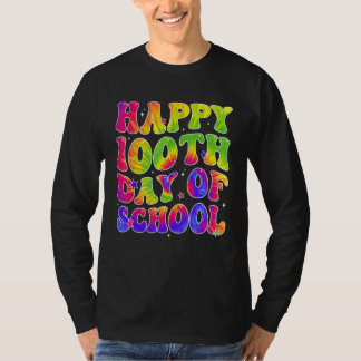 Tie Dye Happy 100th Day of School Students Kids Te T Shirt