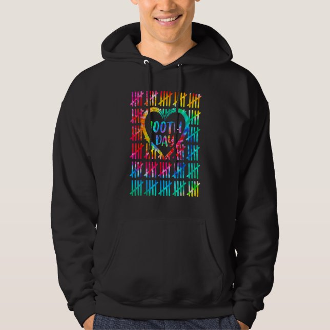 Tie Dye Happy 100th Day Of School Teacher Student  Hoodie (Framsida)
