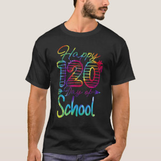Tie Dye Happy 120th Day Of School Teacher Student  T Shirt